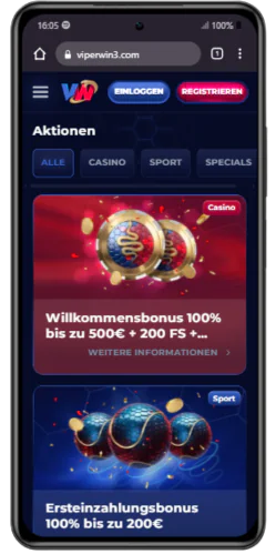 ViperWin Casino-Aktionen