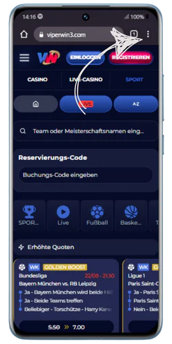 Menü öffnen ViperWin